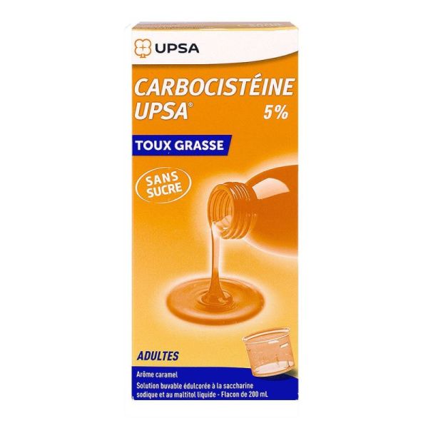 Carbocist Upsa  5% Sirop adulte Fl/200Ml